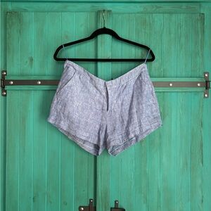 Joie Light Blue Linen-Blend Shorts
